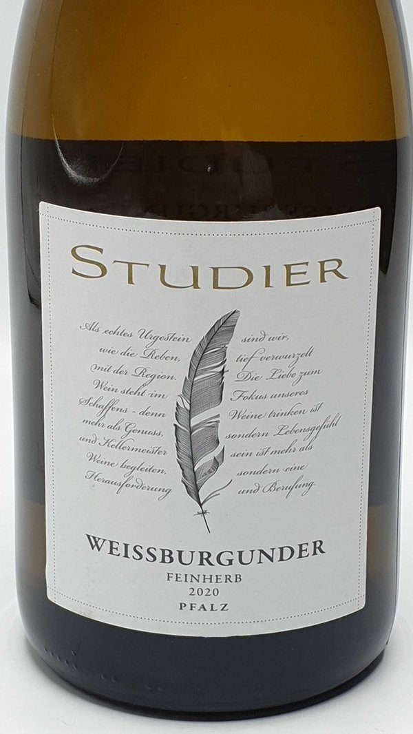 Studier Weißburgunder feinherb, Pfalz 2020